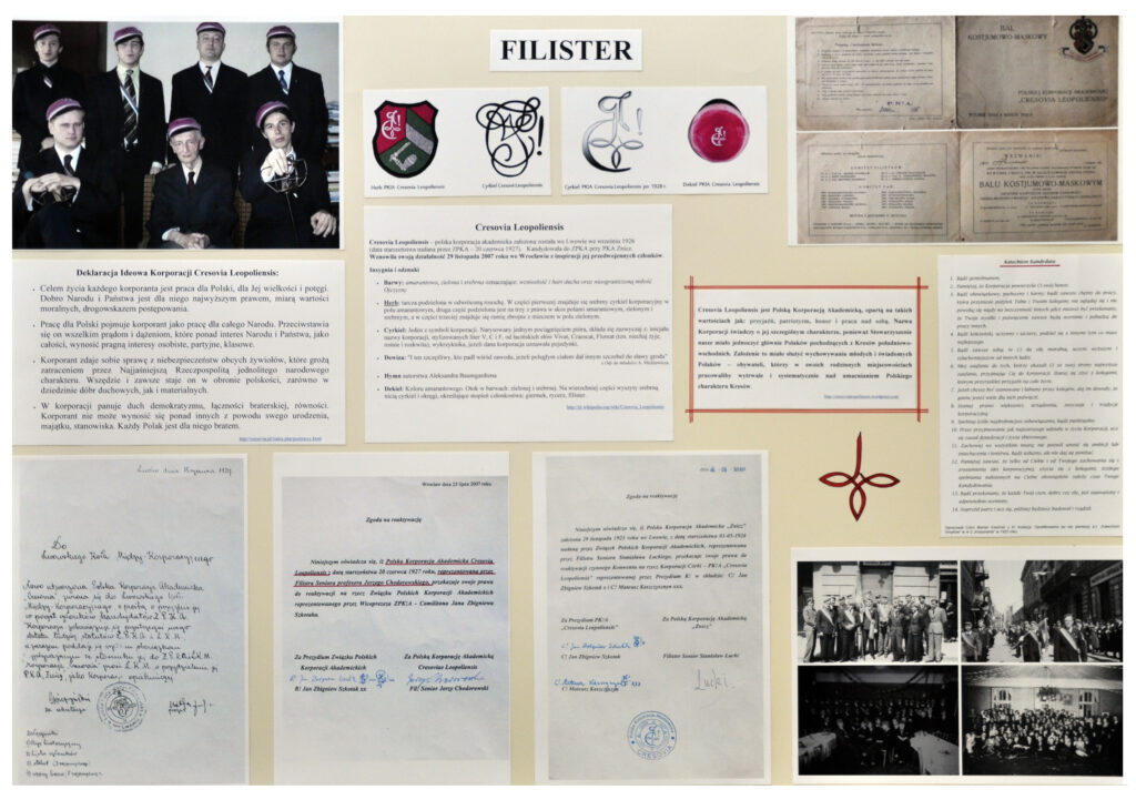 Tablica pamiątkowa z wystawy upamiętniającej Jerzego Chodorowskiego i Wiesława Sameckiego
