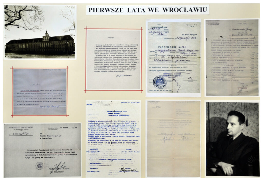 Tablica pamiątkowa z wystawy upamiętniającej Jerzego Chodorowskiego i Wiesława Sameckiego
