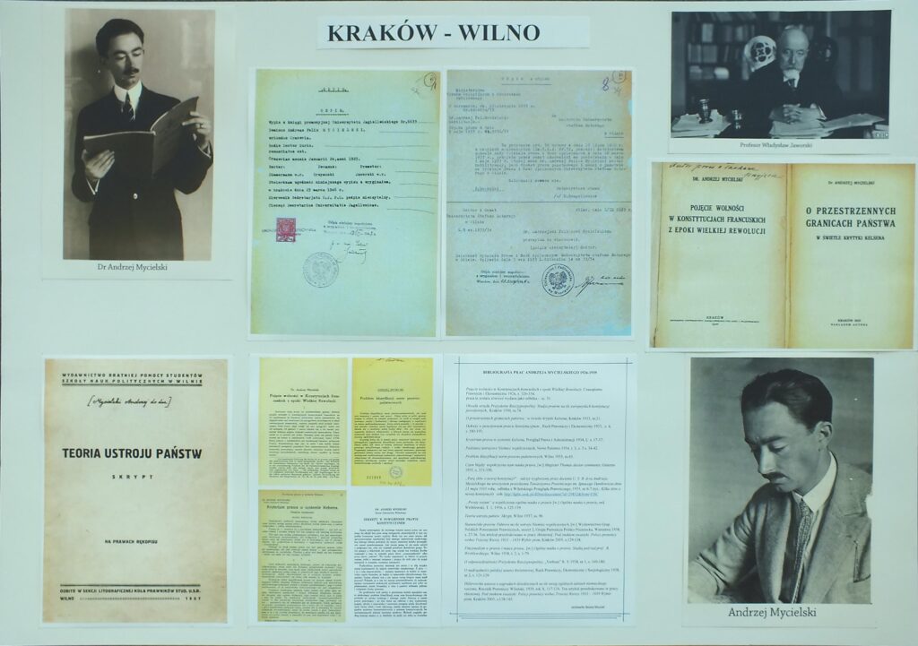 Tablice z wystawy upamiętniającej prof. Mycielskiego