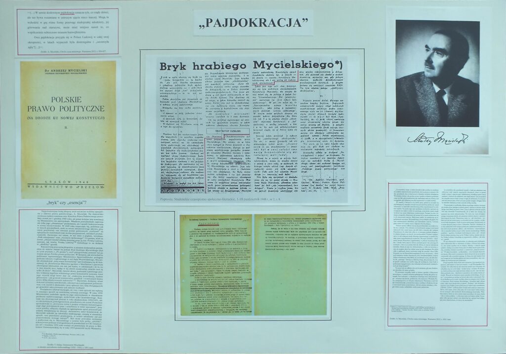 Tablice z wystawy upamiętniającej prof. Mycielskiego