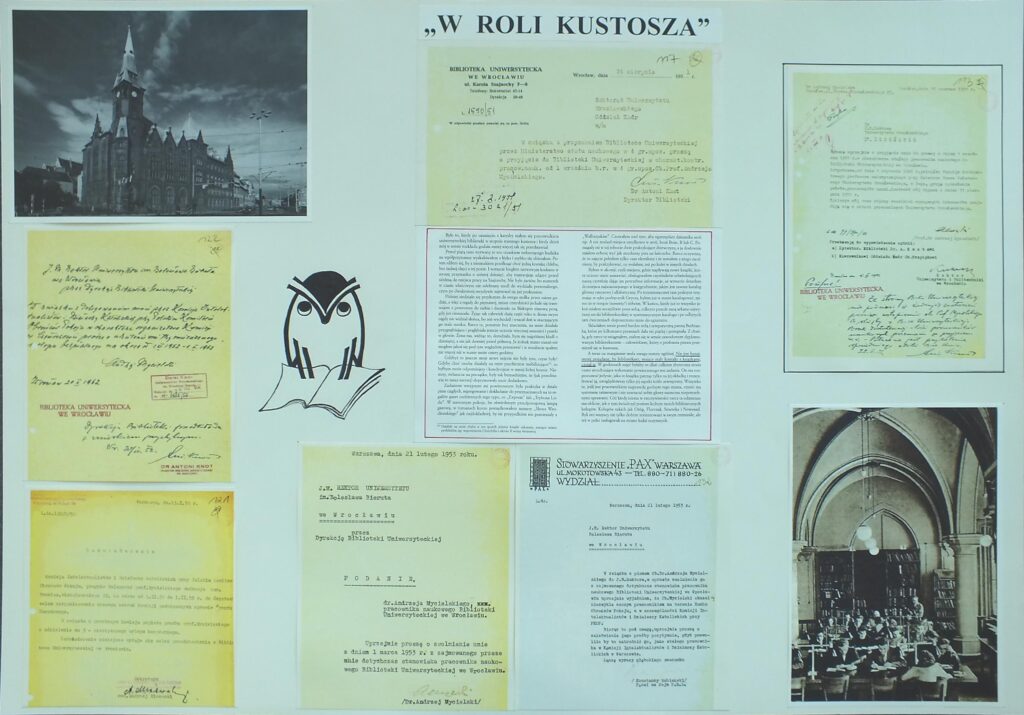 Tablice z wystawy upamiętniającej prof. Mycielskiego