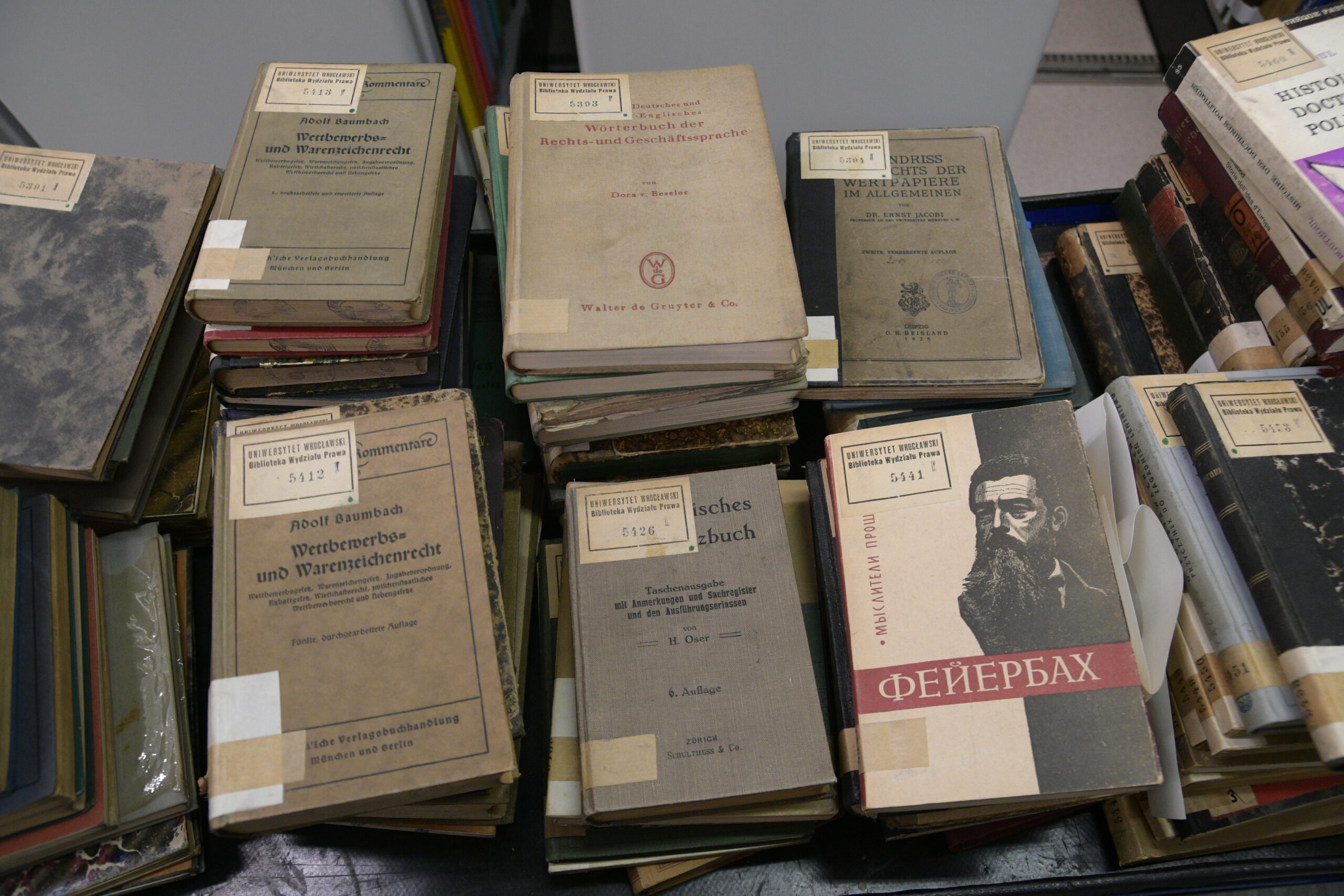 wnętrza biblioteki Wydziału Prawa Uniwersytetu Wrocławskiego