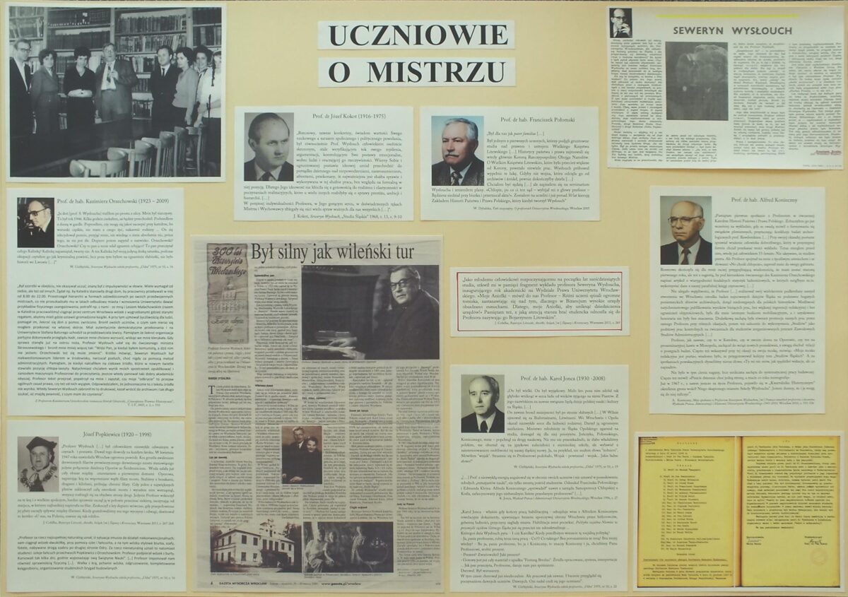 Tablice z wystawy upamiętniającej prof. Wysłoucha