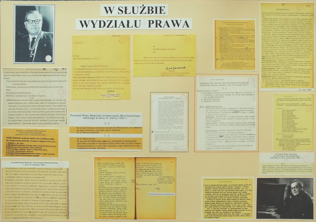 Tablice z wystawy upamiętniającej prof. Wysłoucha